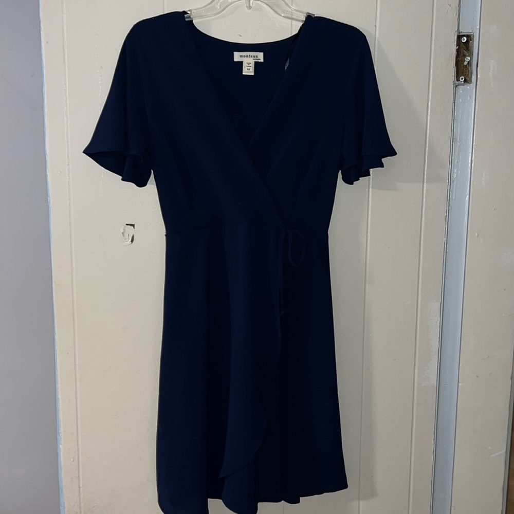 Monteau Navy Blue Dress - Size M